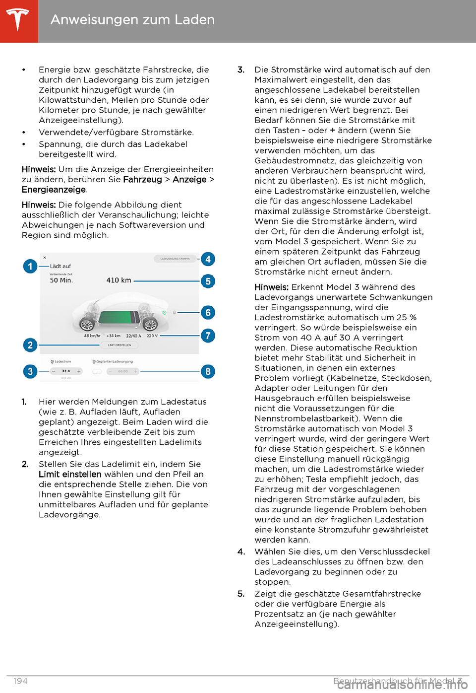TESLA MODEL 3 2020 Betriebsanleitung TESLA MODEL 3 2020 Betriebsanleitung