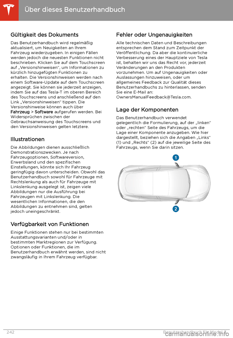 TESLA MODEL 3 2020 Betriebsanleitung TESLA MODEL 3 2020 Betriebsanleitung