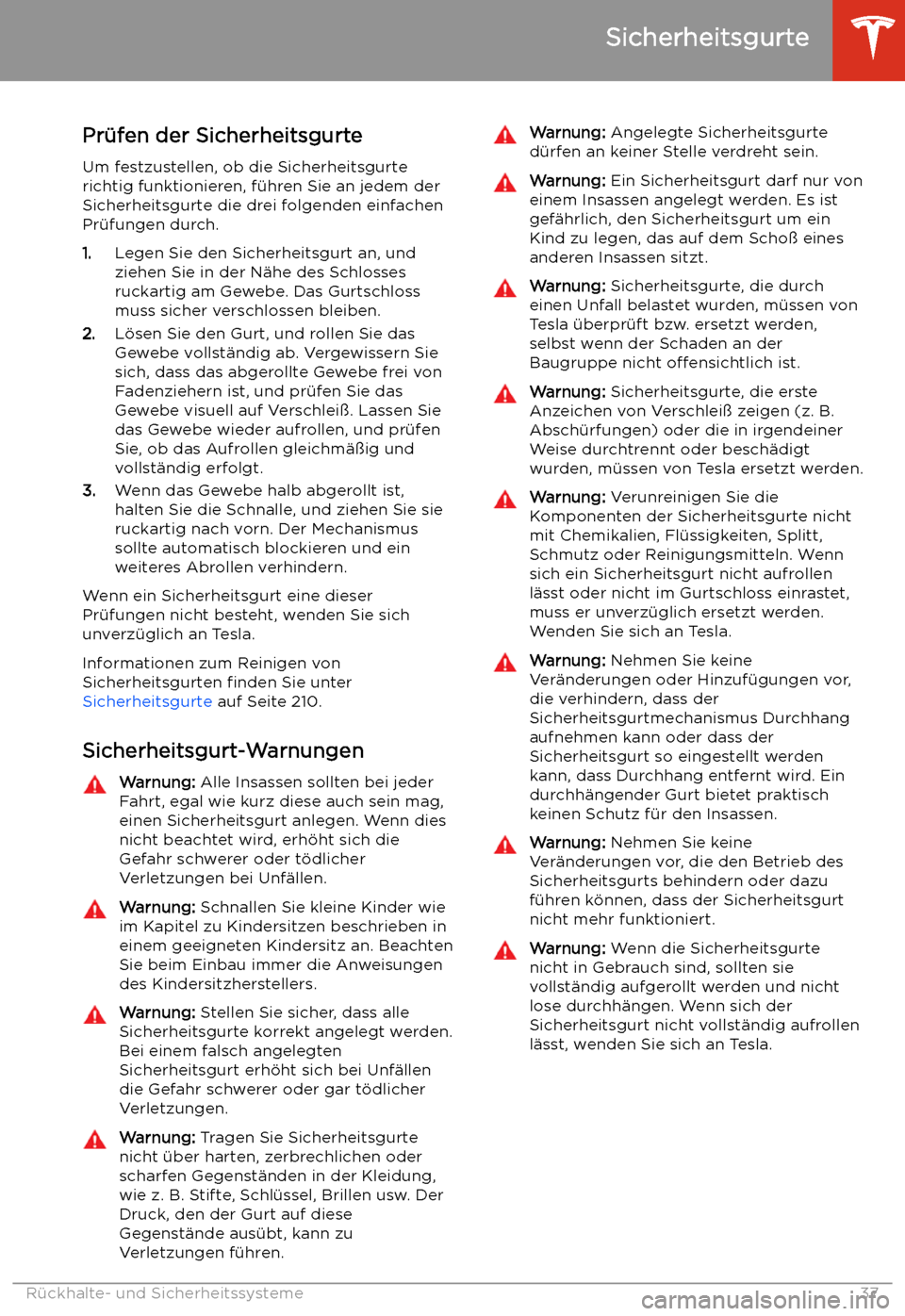 TESLA MODEL 3 2020  Betriebsanleitung Pr