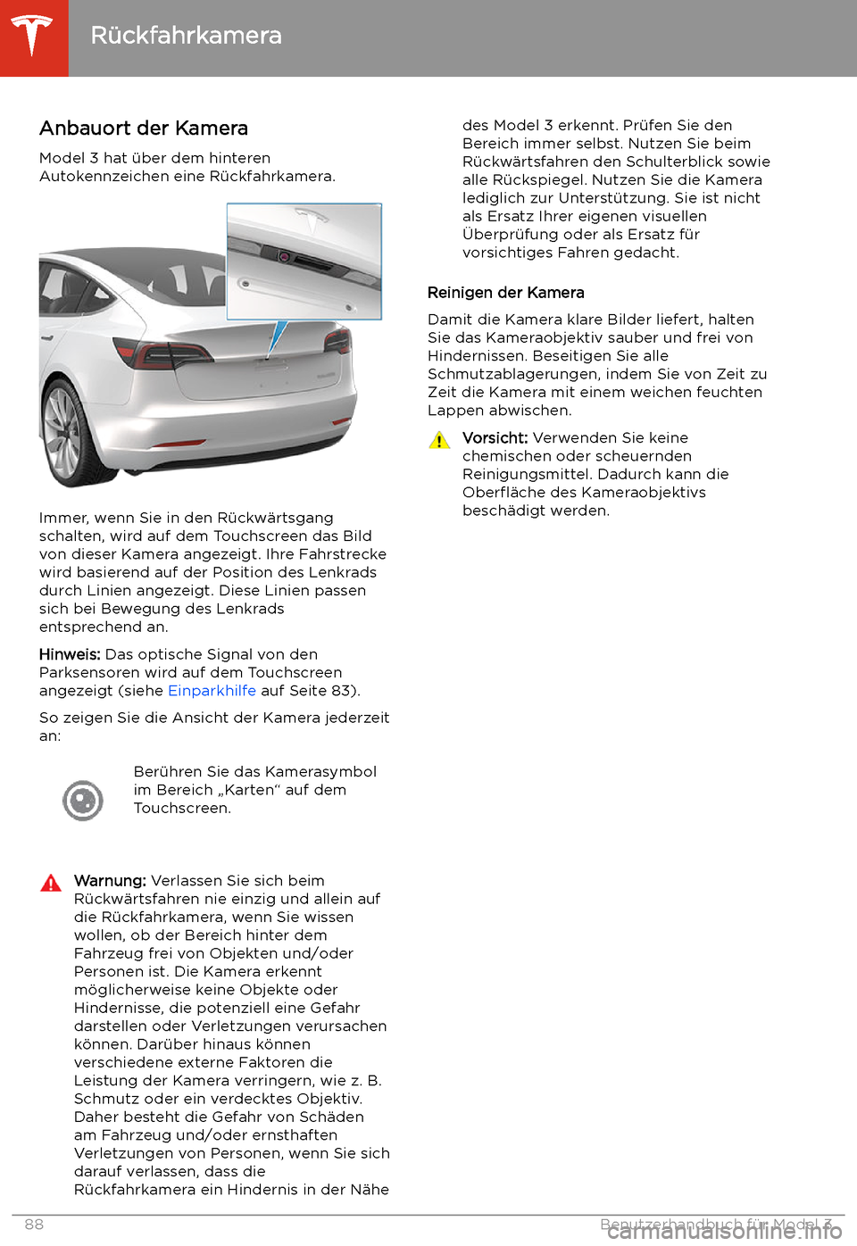TESLA MODEL 3 2020 Betriebsanleitung R TESLA MODEL 3 2020 Betriebsanleitung R
