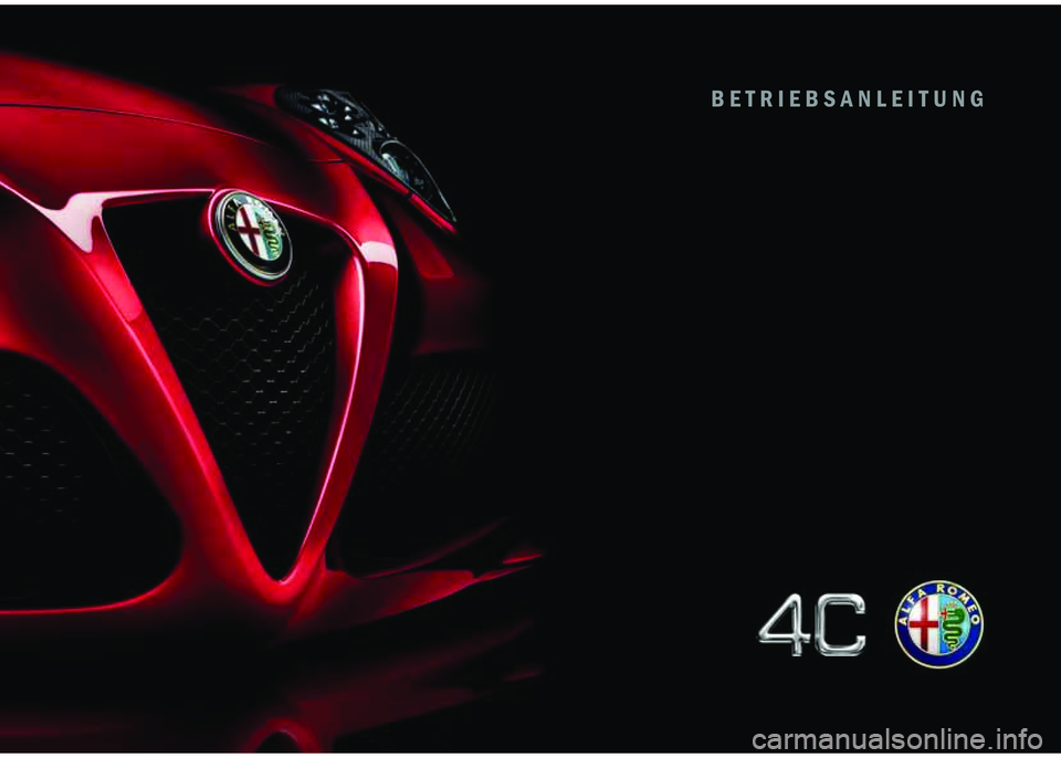 Alfa Romeo 4C 2016  Betriebsanleitung (in German) 