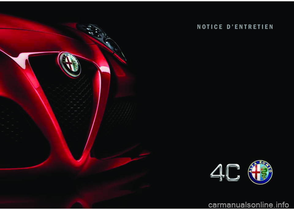 Alfa Romeo 4C 2016  Notice dentretien (in French) 
