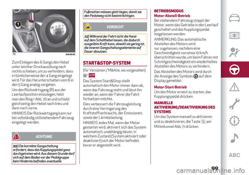 Alfa Romeo Giulietta 2021  Betriebsanleitung (in German) ��
’*/[’[_^_B
U63 I"&/(7(& $(,jJ%&7, $(& G(8(/
6&;(# /("@*;(# C#6@’%6,H86&
7&%@*
#(@*;, ,@*"(8(&
+63 56 <(#*"&$(#&+$%,,
"##;H3/"@*(#F(",( $(# o J%&7("&7(/(7;
F&