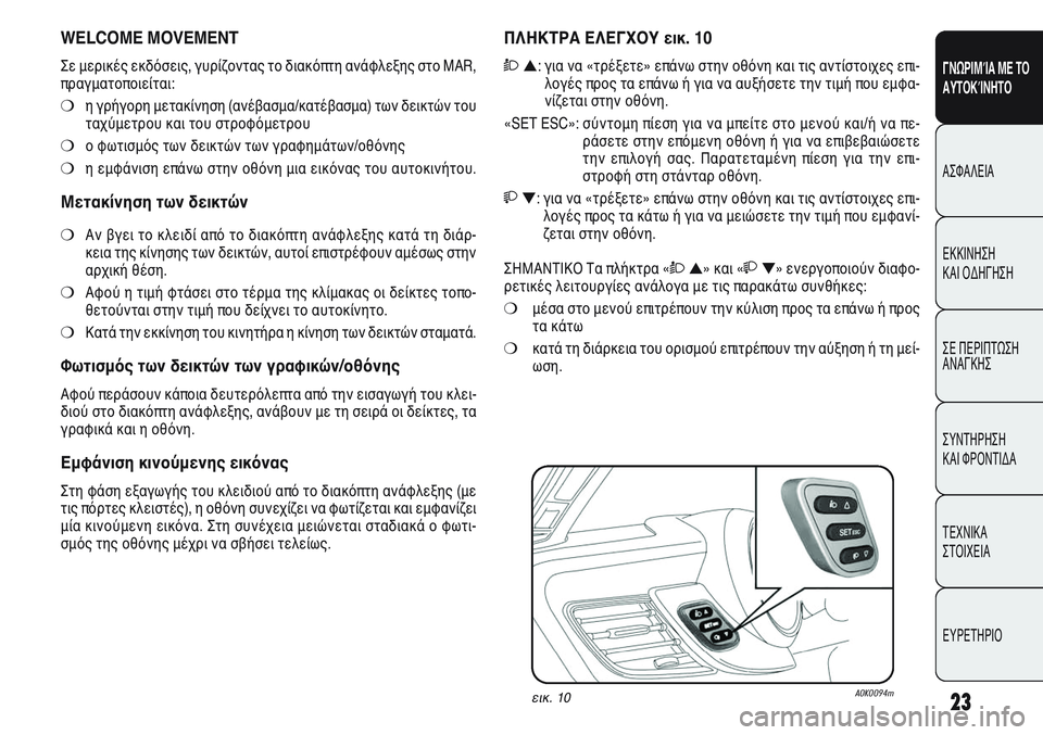 Alfa Romeo Giulietta 2012 ΒΙΒΛΙΟ ΧΡΗΣΗΣ ΚΑΙ ΣΥΝΤΗΡΗΣΗΣ (in Greek) 23
ΓΝΩΡΙΜΊΑ ΜΕ ΤΟ
ΑΥΤΟΚΊΝΗΤΟ
ΑΣΦΑΛΕΙΑ
ΕΚΚΙΝΗΣΗ
ΚΑΙ ΟΔΗΓΗΣΗ
ΣΕ ΠΕΡΙΠΤΩΣΗ
ΑΝΑΓΚΗΣ
ΣΥΝΤΗΡΗΣΗ
ΚΑΙ ΦΡΟΝΤΙΔΑ
ΤΕΧΝ Alfa Romeo Giulietta 2012 ΒΙΒΛΙΟ ΧΡΗΣΗΣ ΚΑΙ ΣΥΝΤΗΡΗΣΗΣ (in Greek) 23
ΓΝΩΡΙΜΊΑ ΜΕ ΤΟ
ΑΥΤΟΚΊΝΗΤΟ
ΑΣΦΑΛΕΙΑ
ΕΚΚΙΝΗΣΗ
ΚΑΙ ΟΔΗΓΗΣΗ
ΣΕ ΠΕΡΙΠΤΩΣΗ
ΑΝΑΓΚΗΣ
ΣΥΝΤΗΡΗΣΗ
ΚΑΙ ΦΡΟΝΤΙΔΑ
ΤΕΧΝ