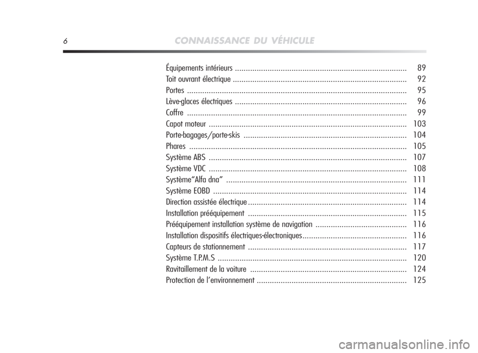 Alfa Romeo MiTo 2008  Notice dentretien (in French) 6CONNAISSANCE DU VÉHICULE
Équipements intérieurs ............................................................................... 89
Toit ouvrant électrique.........................................