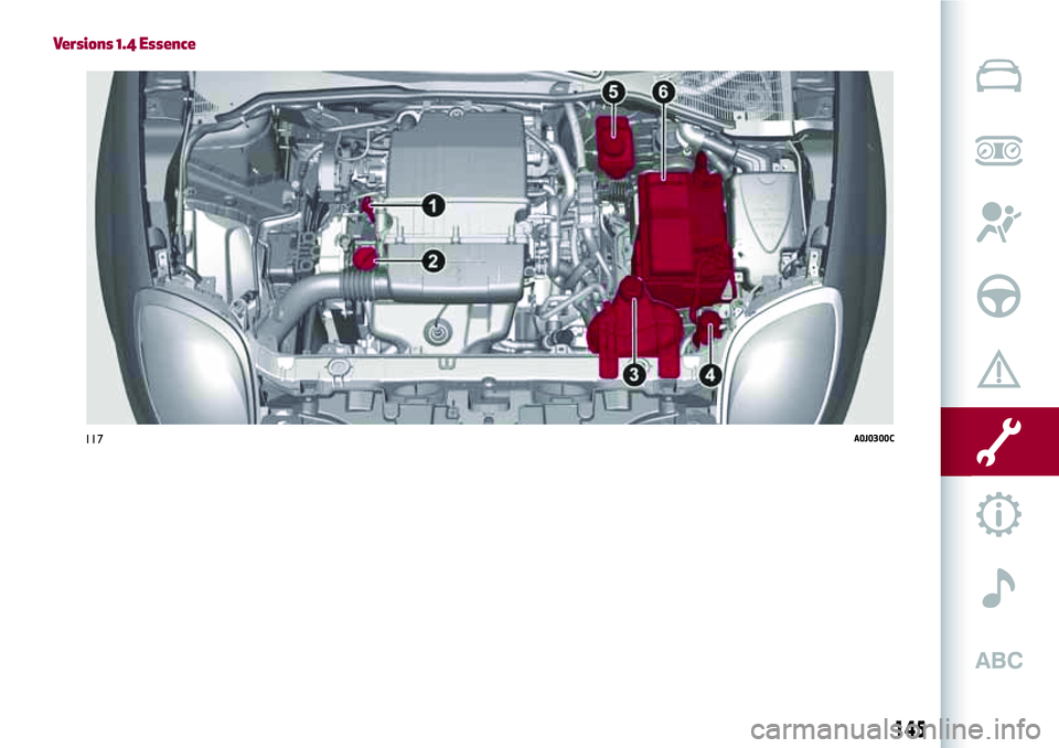 Alfa Romeo MiTo 2019  Notice dentretien (in French) Versions 1.4 Essence
117A0J0300C
145 