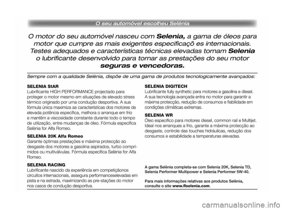 Alfa Romeo MiTo 2009  Manual de Uso e Manutenção (in Portuguese) 