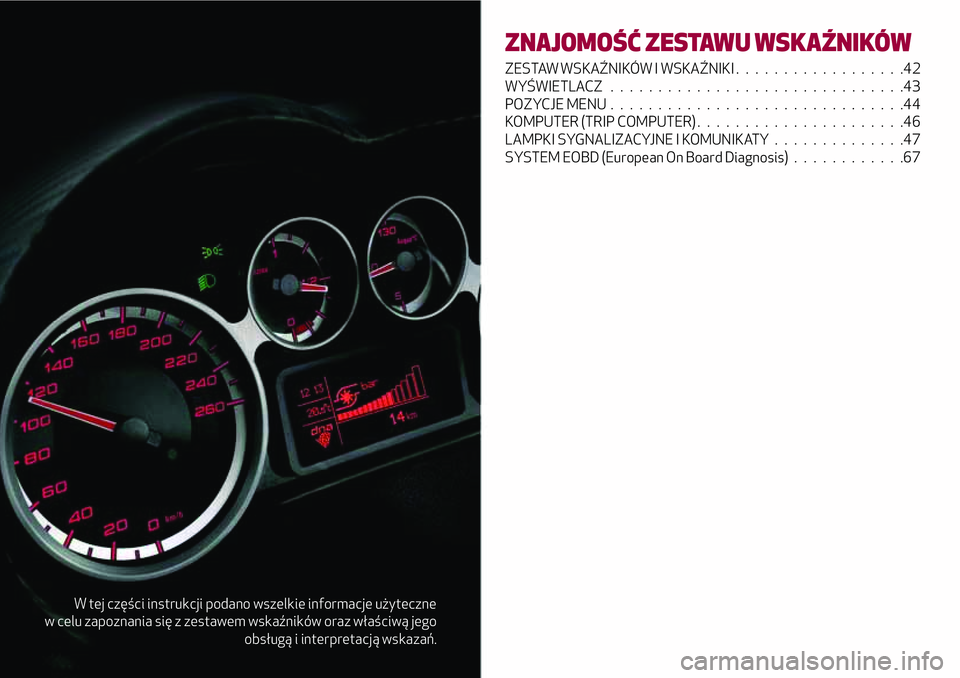 Alfa Romeo MiTo 2018  Instrukcja obsługi (in Polish) W tej części instrukcji podano wszelkie informacje użyteczne
w celu zapoznania się z zestawem wskaźników oraz właściwą jego
obsługą i interpretacją wskazań.
ZNAJOMOŚĆ ZESTAWU WSKAŹNIK�