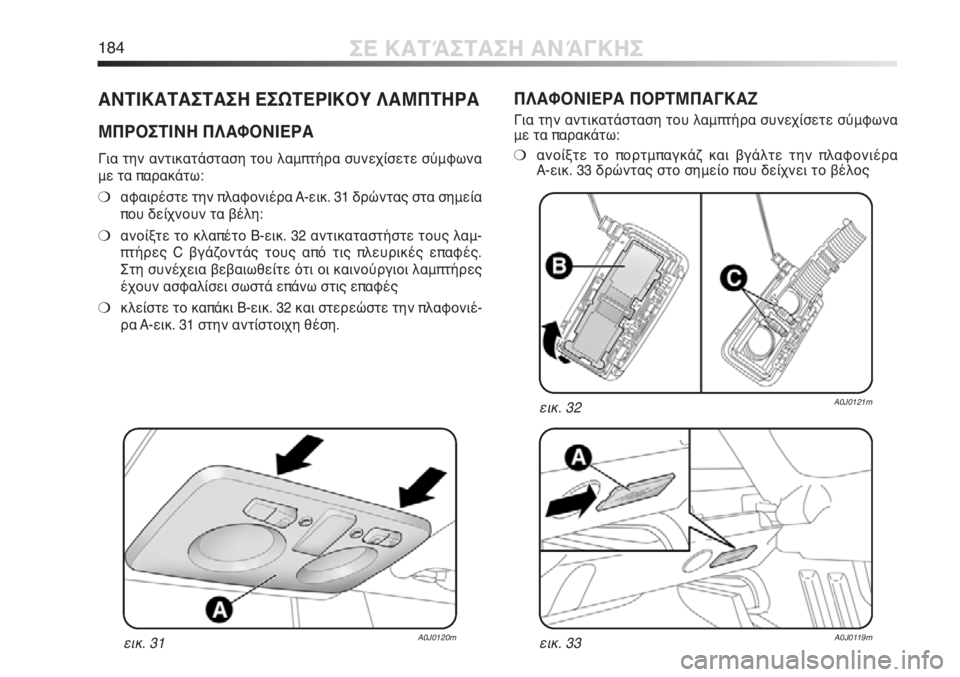 Alfa Romeo MiTo 2012 ΒΙΒΛΙΟ ΧΡΗΣΗΣ ΚΑΙ ΣΥΝΤΗΡΗΣΗΣ (in Greek) 184ΣΕ ΚΑΤΆΣΤΑΣΗ ΑΝΆΓΚΗΣ
ΑΝΤΙΚΑΤΑΣΤΑΣΗ ΕΣΩΤΕΡΙΚΟΥ ΛΑΜΠΤΗΡΑ
ΜΠΡΟΣΤΙΝΗ ΠΛΑΦΟΝΙΕΡΑ
Για την αντικατάσταση του λα Alfa Romeo MiTo 2012 ΒΙΒΛΙΟ ΧΡΗΣΗΣ ΚΑΙ ΣΥΝΤΗΡΗΣΗΣ (in Greek) 184ΣΕ ΚΑΤΆΣΤΑΣΗ ΑΝΆΓΚΗΣ
ΑΝΤΙΚΑΤΑΣΤΑΣΗ ΕΣΩΤΕΡΙΚΟΥ ΛΑΜΠΤΗΡΑ
ΜΠΡΟΣΤΙΝΗ ΠΛΑΦΟΝΙΕΡΑ
Για την αντικατάσταση του λα