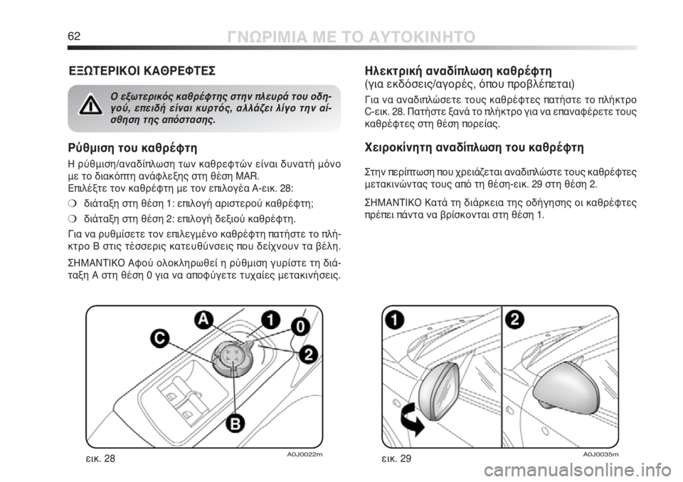 Alfa Romeo MiTo 2012 ΒΙΒΛΙΟ ΧΡΗΣΗΣ ΚΑΙ ΣΥΝΤΗΡΗΣΗΣ (in Greek) 62ΓΝΩΡΙΜΙΑ ΜΕ ΤΟ ΑΥΤΟΚΙΝΗΤΟ
Ηλεκτρική αναδίπλωση καθρέφτη
(για εκδόσεις/αγορές, όπου προβλέπεται)
Για να αναδ Alfa Romeo MiTo 2012 ΒΙΒΛΙΟ ΧΡΗΣΗΣ ΚΑΙ ΣΥΝΤΗΡΗΣΗΣ (in Greek) 62ΓΝΩΡΙΜΙΑ ΜΕ ΤΟ ΑΥΤΟΚΙΝΗΤΟ
Ηλεκτρική αναδίπλωση καθρέφτη
(για εκδόσεις/αγορές, όπου προβλέπεται)
Για να αναδ