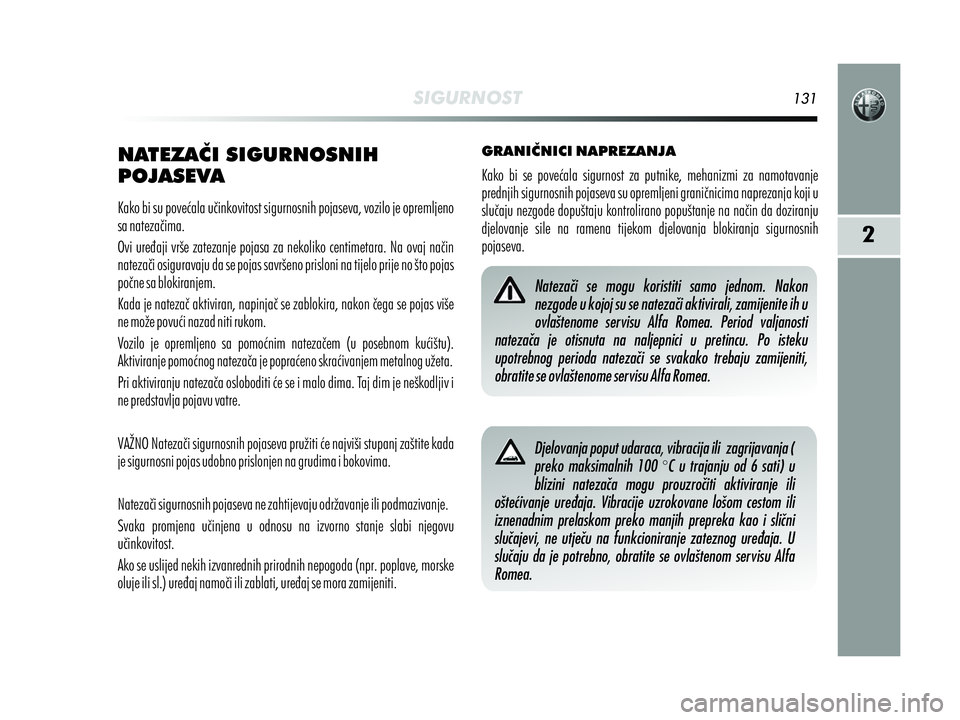 Alfa Romeo MiTo 2021  Knjižica s uputama za uporabu i održavanje (in Croatian) 