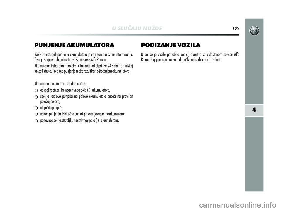 Alfa Romeo MiTo 2021  Knjižica s uputama za uporabu i održavanje (in Croatian) 