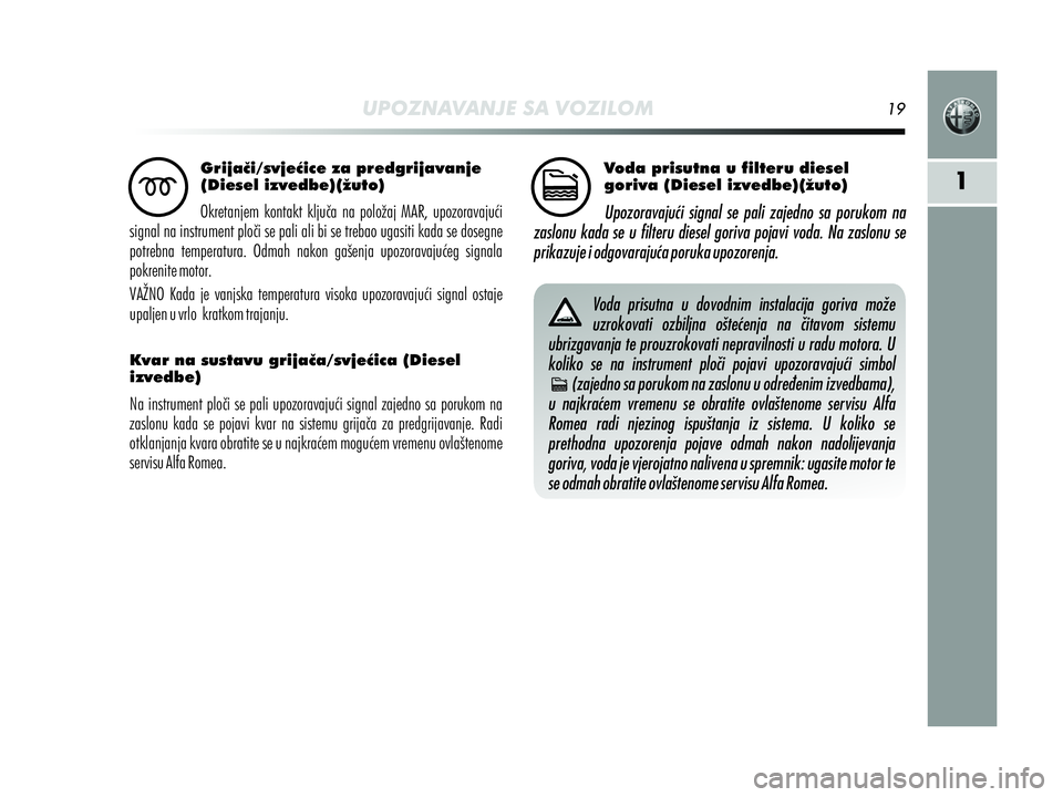 Alfa Romeo MiTo 2019  Knjižica s uputama za uporabu i održavanje (in Croatian) 