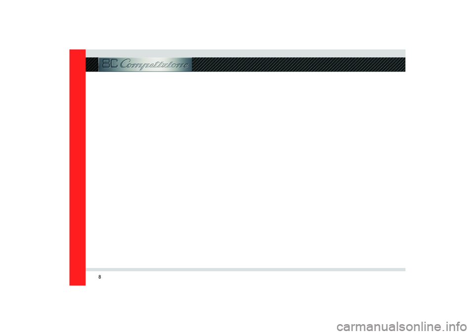 Alfa Romeo 8C 2008  Owner handbook (in English) 8 