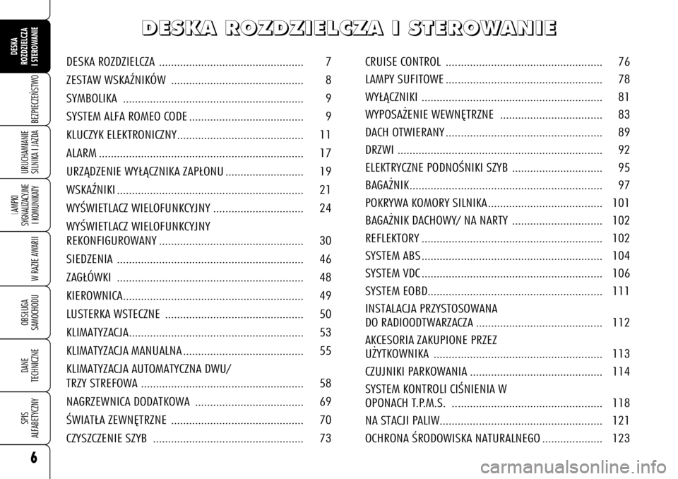 Alfa Romeo 159 2006 Instrukcja obsługi (in Polish) D D
E E
S S
K K
A A
R R
O O
Z Z
D D
Z Z
I I
E E
L L
C C
Z Z
A A
I I
S S
T T
E E
R R
O O
W W
A A
N N
I I
E E
CRUISE CONTROL .................................................... 76
LAMPY SUF Alfa Romeo 159 2006 Instrukcja obsługi (in Polish) D D
E E
S S
K K
A A
R R
O O
Z Z
D D
Z Z
I I
E E
L L
C C
Z Z
A A
I I
S S
T T
E E
R R
O O
W W
A A
N N
I I
E E
CRUISE CONTROL .................................................... 76
LAMPY SUF