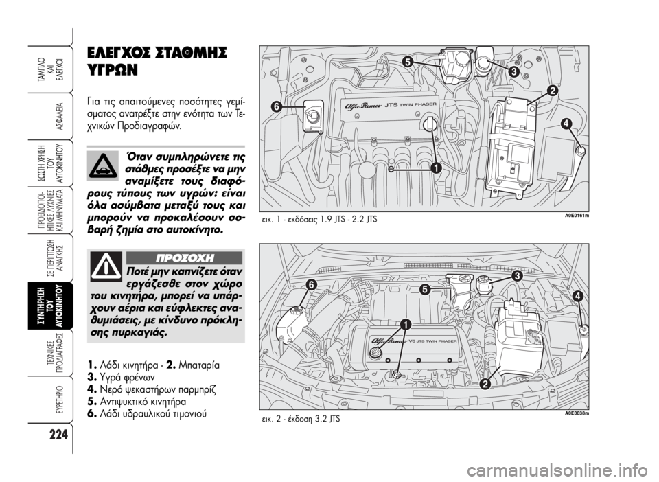 Alfa Romeo 159 2009 ΒΙΒΛΙΟ ΧΡΗΣΗΣ ΚΑΙ ΣΥΝΤΗΡΗΣΗΣ (in Greek) 224
A™ºA§EIA
¶POEI¢O¶OI-
HTIKE™ §YXNIE™
KAI MHNYMATA
™E ¶EPI¶Tø™H
ANA°KH™
TEXNIKE™
¶PO¢IA°PAºE™
EYPETHPIO
™ø™TH Xƒ∏™∏
Δ√À
∞ÀΔ√∫π¡∏Δ√À
TAM Alfa Romeo 159 2009 ΒΙΒΛΙΟ ΧΡΗΣΗΣ ΚΑΙ ΣΥΝΤΗΡΗΣΗΣ (in Greek) 224
A™ºA§EIA
¶POEI¢O¶OI-
HTIKE™ §YXNIE™
KAI MHNYMATA
™E ¶EPI¶Tø™H
ANA°KH™
TEXNIKE™
¶PO¢IA°PAºE™
EYPETHPIO
™ø™TH Xƒ∏™∏
Δ√À
∞ÀΔ√∫π¡∏Δ√À
TAM