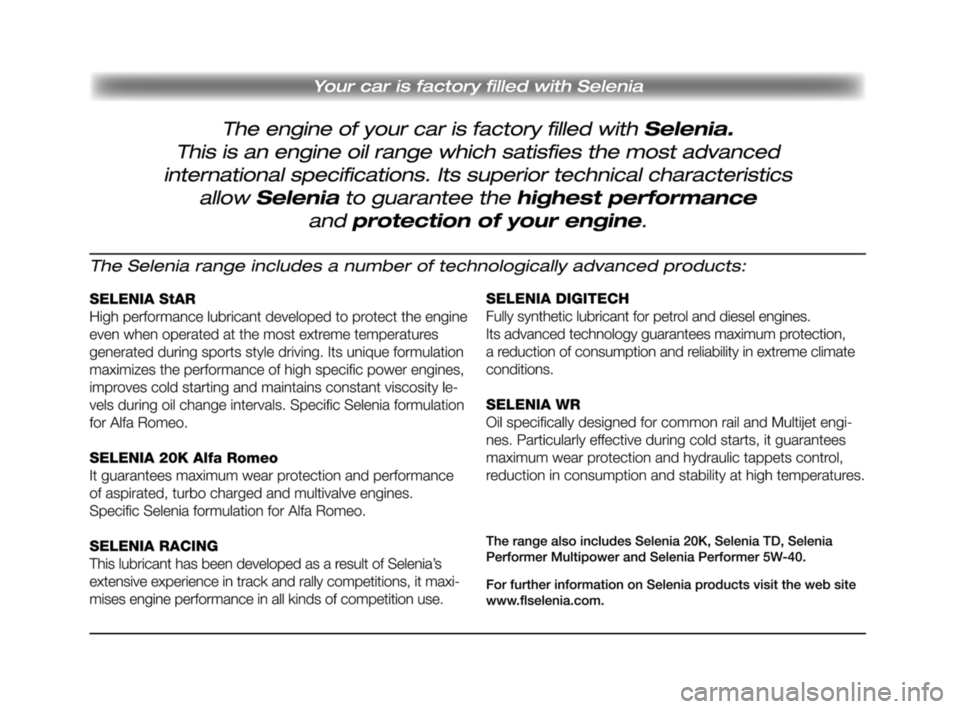 Alfa Romeo Brera/Spider 2009 Owner handbook (in English) 259-268 Alfa BRERA gb 28-08-2008 11:49 Pagina 267 Alfa Romeo Brera/Spider 2009 Owner handbook (in English) 259-268 Alfa BRERA gb 28-08-2008 11:49 Pagina 267