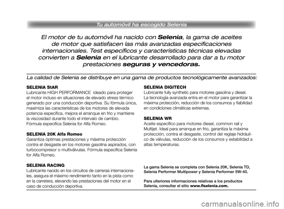 Alfa Romeo GT 2010  Manual de Empleo y Cuidado (in Spanish) 257-264 Alfa GT Q2 SPA  5-07-2008  8:33  Pagina 263 