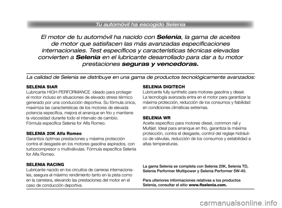 Alfa Romeo GT 2010 Manual de Empleo y Cuidado (in Spanish) 257-264 Alfa GT Q2 SPA 5-07-2008 8:33 Pagina 263 Alfa Romeo GT 2010 Manual de Empleo y Cuidado (in Spanish) 257-264 Alfa GT Q2 SPA 5-07-2008 8:33 Pagina 263