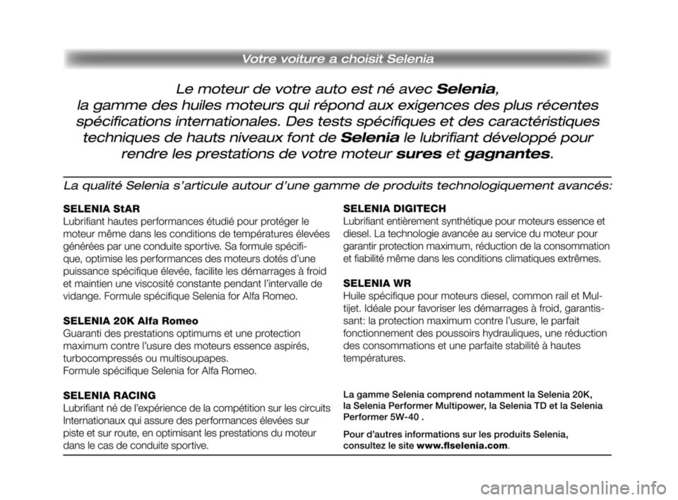 Alfa Romeo GT 2009 Notice dentretien (in French) 257-264 Alfa GT Q2 FRA 4-07-2008 14:33 Pagina 263 Alfa Romeo GT 2009 Notice dentretien (in French) 257-264 Alfa GT Q2 FRA 4-07-2008 14:33 Pagina 263