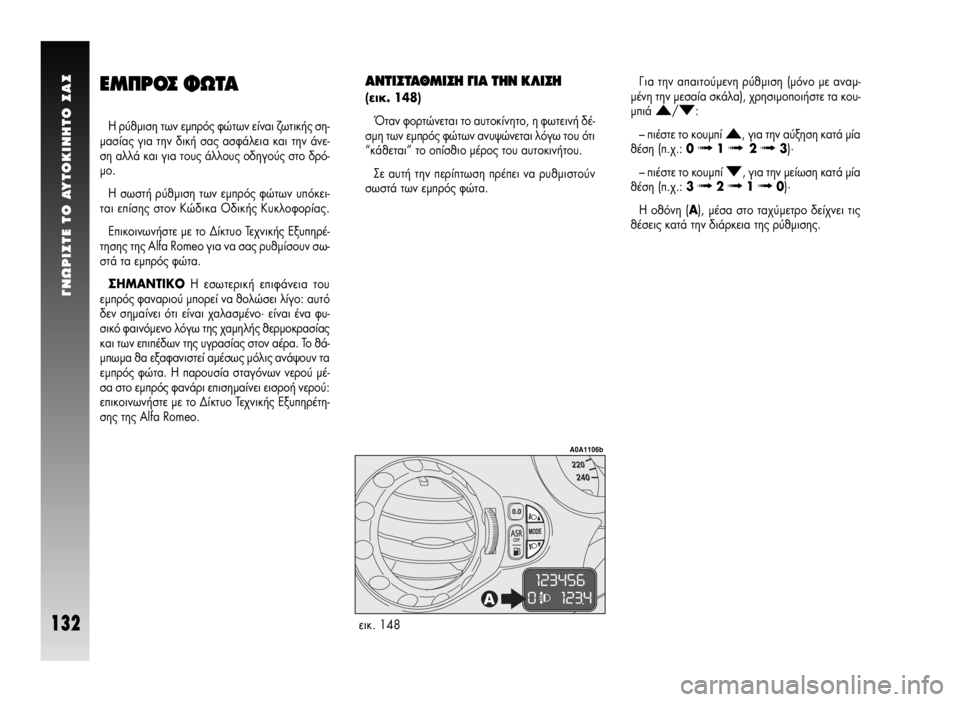 Alfa Romeo GT 2008 ΒΙΒΛΙΟ ΧΡΗΣΗΣ ΚΑΙ ΣΥΝΤΗΡΗΣΗΣ (in Greek) °NøPI™TE TO AYTOKINHTO ™A™
132
∂ª¶ƒ√™ ºøΔ∞
∏ Ú‡ıÌÈÛË ÙˆÓ ÂÌÚfi˜ ÊÒÙˆÓ Â›Ó·È ˙ˆÙÈ΋˜ ÛË-
Ì·Û›·˜ ÁÈ· ÙËÓ ‰È΋ Û·˜ · Alfa Romeo GT 2008 ΒΙΒΛΙΟ ΧΡΗΣΗΣ ΚΑΙ ΣΥΝΤΗΡΗΣΗΣ (in Greek) °NøPI™TE TO AYTOKINHTO ™A™
132
∂ª¶ƒ√™ ºøΔ∞
∏ Ú‡ıÌÈÛË ÙˆÓ ÂÌÚfi˜ ÊÒÙˆÓ Â›Ó·È ˙ˆÙÈ΋˜ ÛË-
Ì·Û›·˜ ÁÈ· ÙËÓ ‰È΋ Û·˜ ·