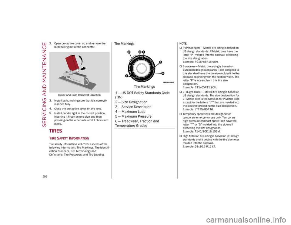 ALFA ROMEO GIULIA 2023 Owners Manual SERVICING AND MAINTENANCE
206
2. Open protective cover up and remove the bulb pulling out of the connector.
Cover And Bulb Removal Direction
3. Install bulb, making sure that it is correctly inserte ALFA ROMEO GIULIA 2023 Owners Manual SERVICING AND MAINTENANCE
206
2. Open protective cover up and remove the bulb pulling out of the connector.
Cover And Bulb Removal Direction
3. Install bulb, making sure that it is correctly inserte