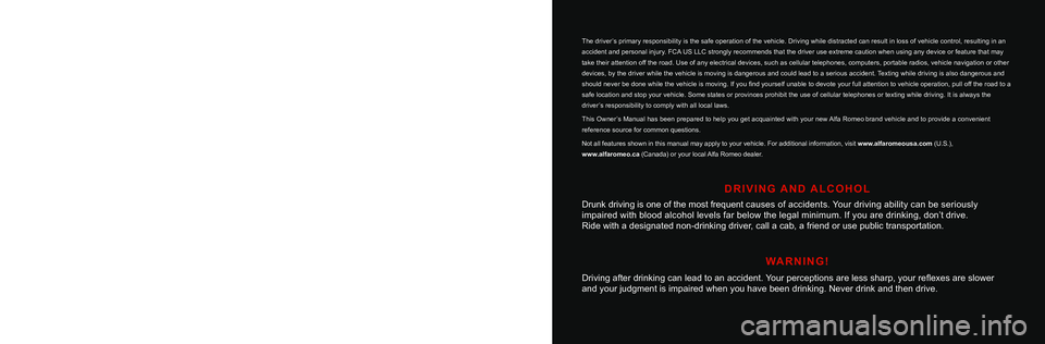 ALFA ROMEO STELVIO 2021 Owners Manual This Owner’s Manual illustrates and describes the operation of features and equipme\
nt that are either standard or optional on this vehicle. This manual
may also include a description of features ALFA ROMEO STELVIO 2021 Owners Manual This Owner’s Manual illustrates and describes the operation of features and equipme\
nt that are either standard or optional on this vehicle. This manual
may also include a description of features