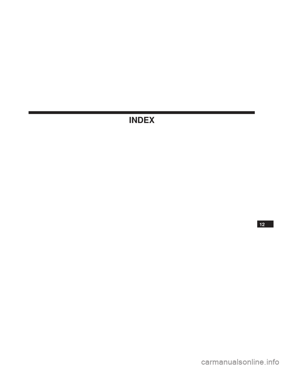 Alfa Romeo 4C Spider 2019  Owners Manual INDEX
12 