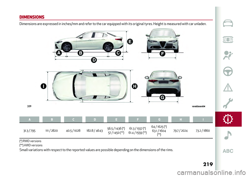 Alfa Romeo Giulia 2020  Owners Manual ���
������	����	 �9�
�����
��� ��� ��+������� �
� �
���
����� ��� ����� �	� �	�
� ��� ��:��
���� ��
�	�
 �
�	� ���
��
��� �	����� �
