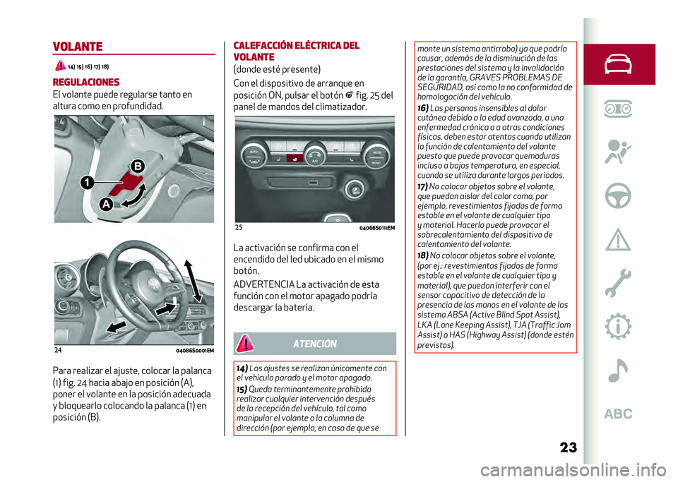 Alfa Romeo Giulia 2020  Manual del propietario (in Spanish) ����	�����
�A�C�B �A�E�B �A�?�B �A�G�B �A�@�B
���������	���
�� ����	��� ����� ������	��� ��	��� ��
�	�����	 ���
� �� ����������	�� ��