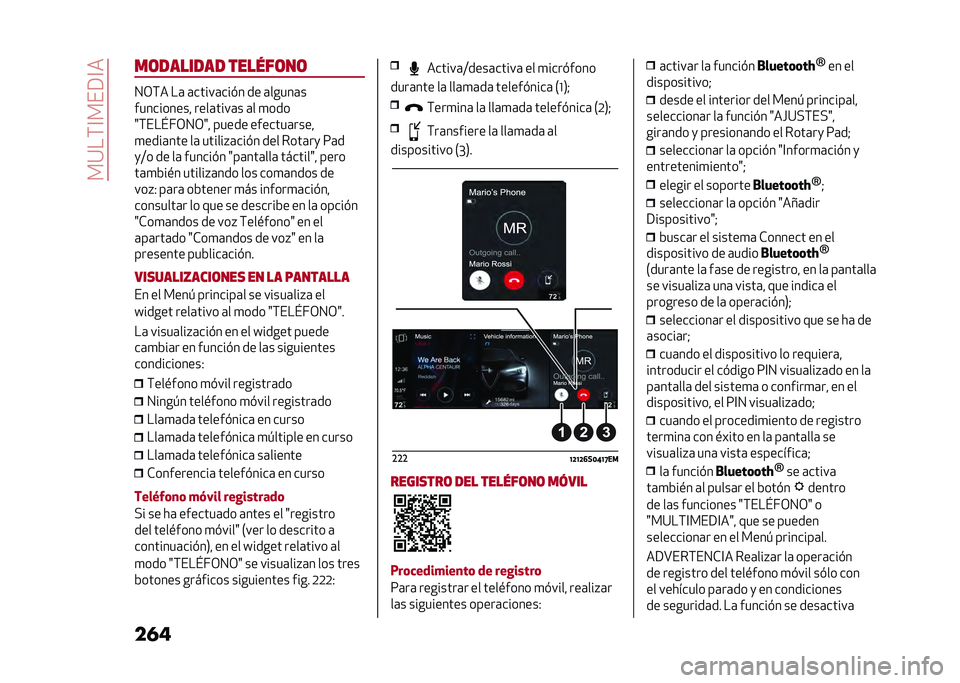 Alfa Romeo Giulia 2020  Manual del propietario (in Spanish) ���:��(�@���9�@�
�����	������� ������	��	
�0�/�(� ��	 �	�����	���#� �� �	�����	�
���������� ����	����	� �	� �
���
�8�(���F�V�/�0�/�8� ��