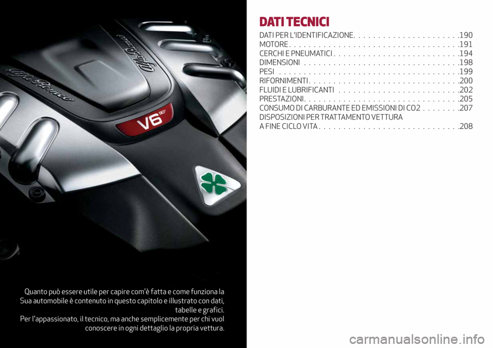 Alfa Romeo Giulia 2019 Manuale del proprietario (in Italian) Quanto può essere utile per capire comè fatta e come funziona la
Sua automobile è contenuto in questo capitolo e illustrato con dati,
tabelle e grafici.
Per lappassionato, il tecnico, ma anche se Alfa Romeo Giulia 2019 Manuale del proprietario (in Italian) Quanto può essere utile per capire comè fatta e come funziona la
Sua automobile è contenuto in questo capitolo e illustrato con dati,
tabelle e grafici.
Per lappassionato, il tecnico, ma anche se
