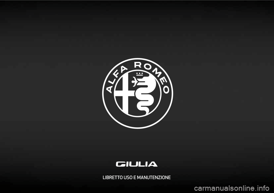 Alfa Romeo Giulia 2017  Manuale del proprietario (in Italian) LIBRETTO USO E MANUTENZIONE
cop lum giulia IT.indd   102/03/16   09:05 