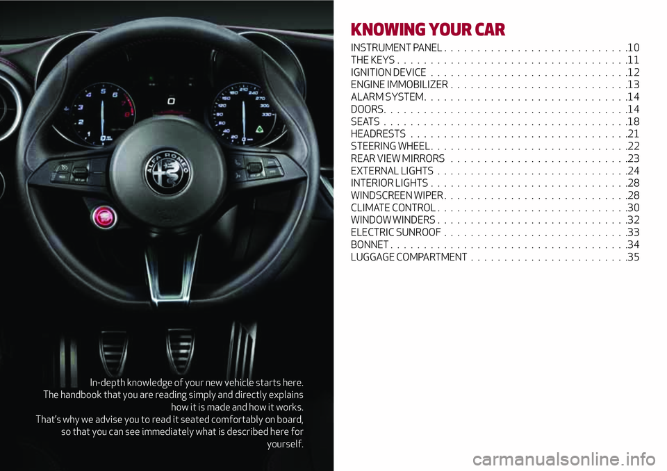 Alfa Romeo Giulia 2016  Owners Manual In-depth knowledge of your new vehicle starts here.
The handbook that you are reading simply and directly explains
how it is made and how it works.
That’s why we advise you to read it seated comfort