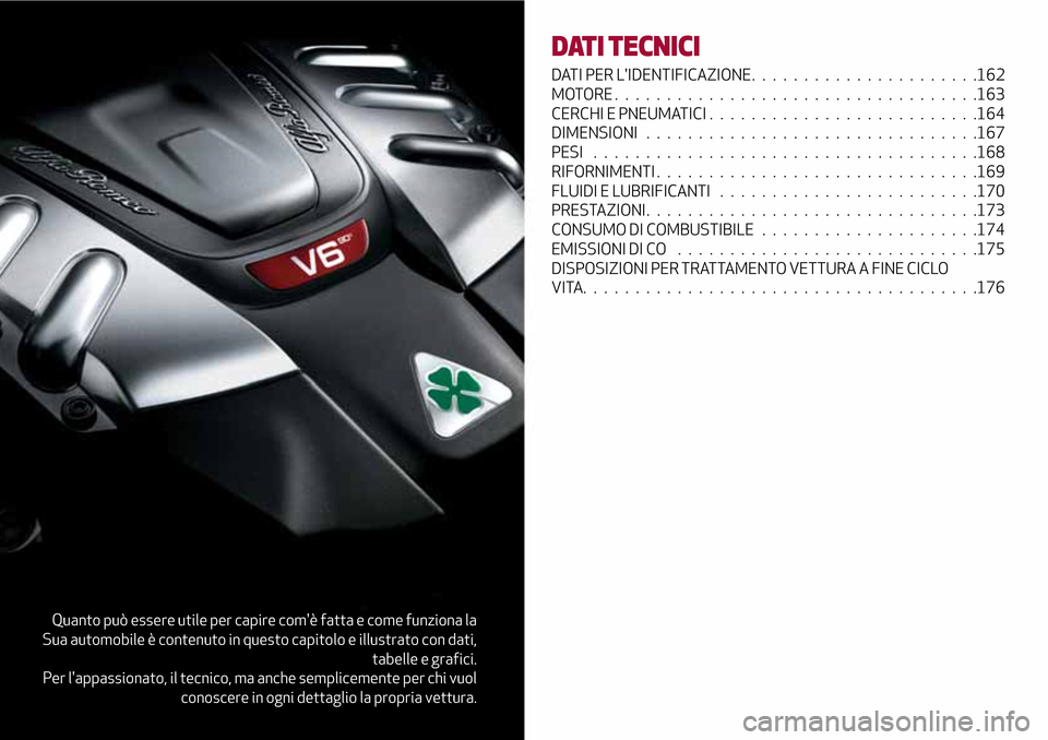 Alfa Romeo Giulia 2016  Manuale del proprietario (in Italian) Quanto può essere utile per capire comè fatta e come funziona la
Sua automobile è contenuto in questo capitolo e illustrato con dati,
tabelle e grafici.
Per lappassionato, il tecnico, ma anche se