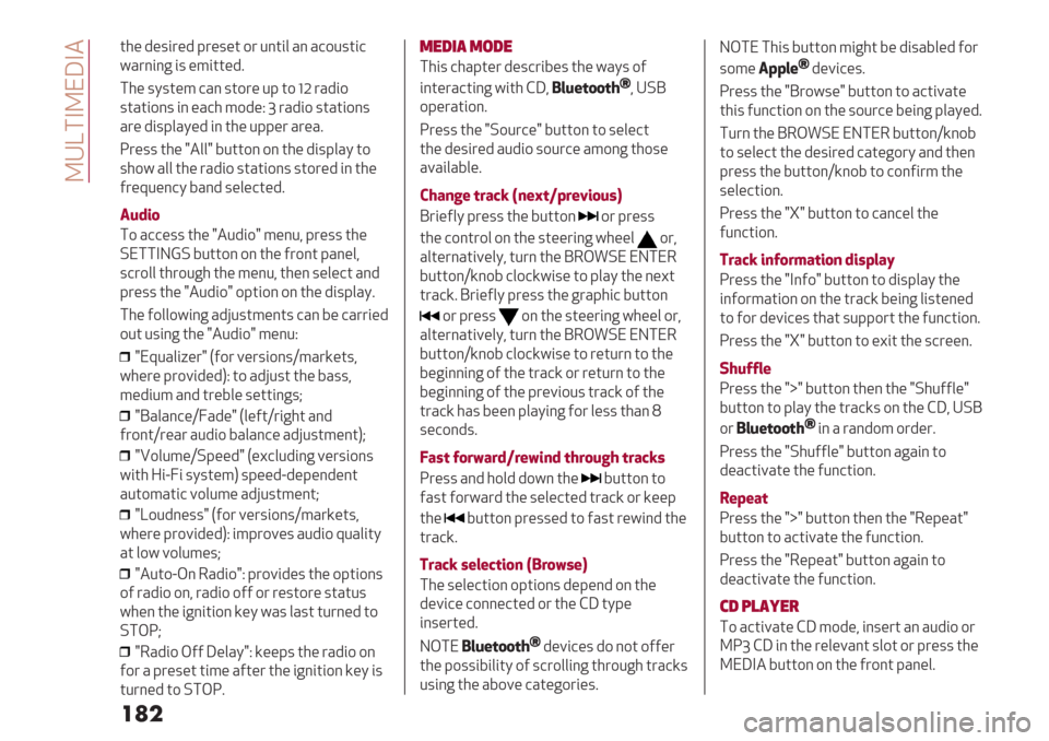 Alfa Romeo Giulietta 2020  Owners Manual  P*a#$P"Y$-
���
23/ 4/567/4 K7/5/2 97 :;260 H; H19:5261
NH7;6;< 65 /8622/4B
#3/ 5O52/8 1H; 5297/ :K 29 ?M 7H469
52H269;5 6; /H13 894/E T 7H469 52H269;5
H7/ 465K0HO/4 6; 23/ :KK/7 H7/HB
D7/55 23/ d-