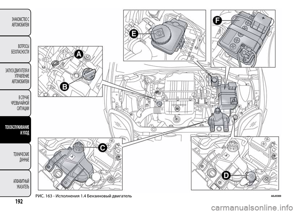 Alfa Romeo MiTo 2015 Инструкция по эксплуатации (in Russian) РИС. 163 - Исполнения 1.4 Бензиновый двигательA0J0300
192
ЗНАКОМСТВО С
АВТОМОБИЛЕМ
ВОПРОСЫ
БЕЗОПАСНОСТИ
ЗАПУСК ДВИГА Alfa Romeo MiTo 2015 Инструкция по эксплуатации (in Russian) РИС. 163 - Исполнения 1.4 Бензиновый двигательA0J0300
192
ЗНАКОМСТВО С
АВТОМОБИЛЕМ
ВОПРОСЫ
БЕЗОПАСНОСТИ
ЗАПУСК ДВИГА