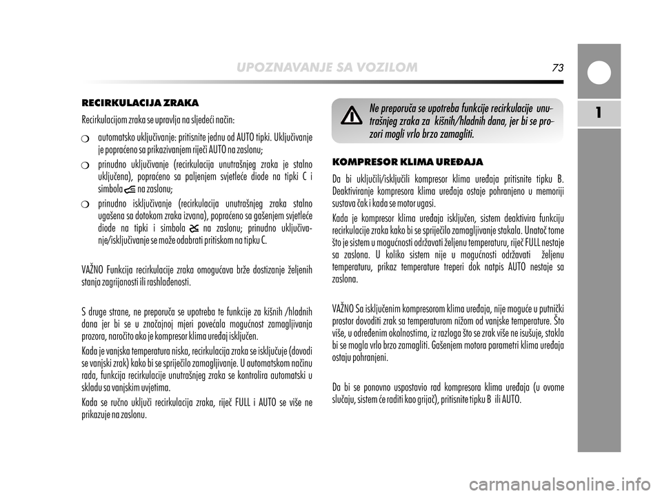 Alfa Romeo MiTo 2014  Vodič za korisnike (in Croatian) 