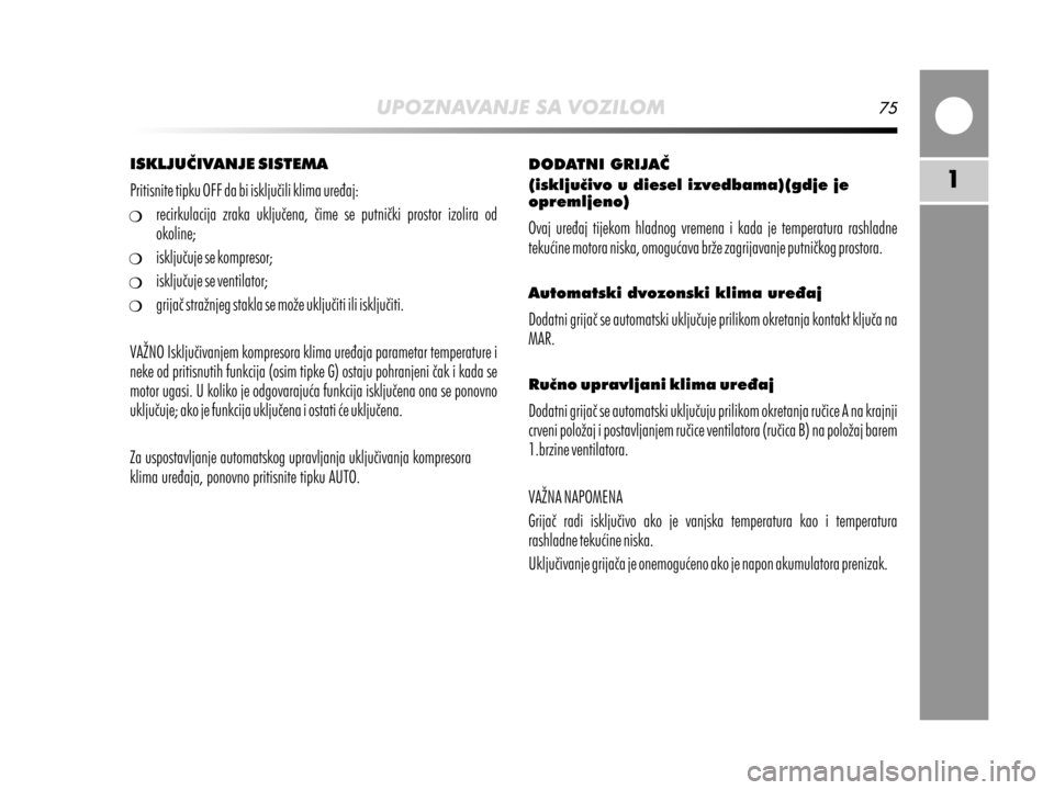Alfa Romeo MiTo 2014  Vodič za korisnike (in Croatian) 