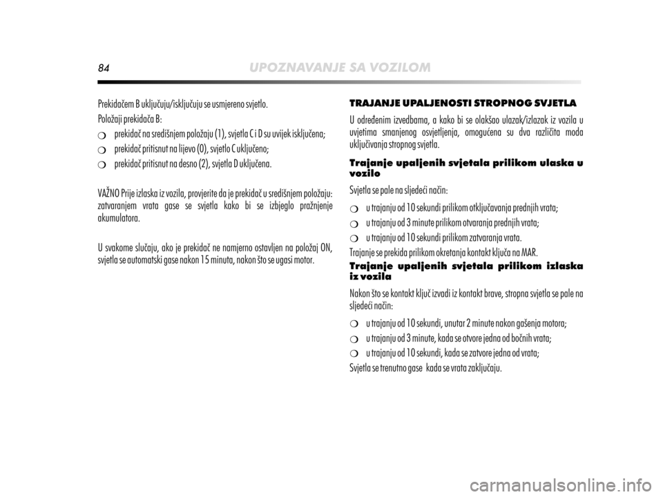 Alfa Romeo MiTo 2014  Vodič za korisnike (in Croatian) 