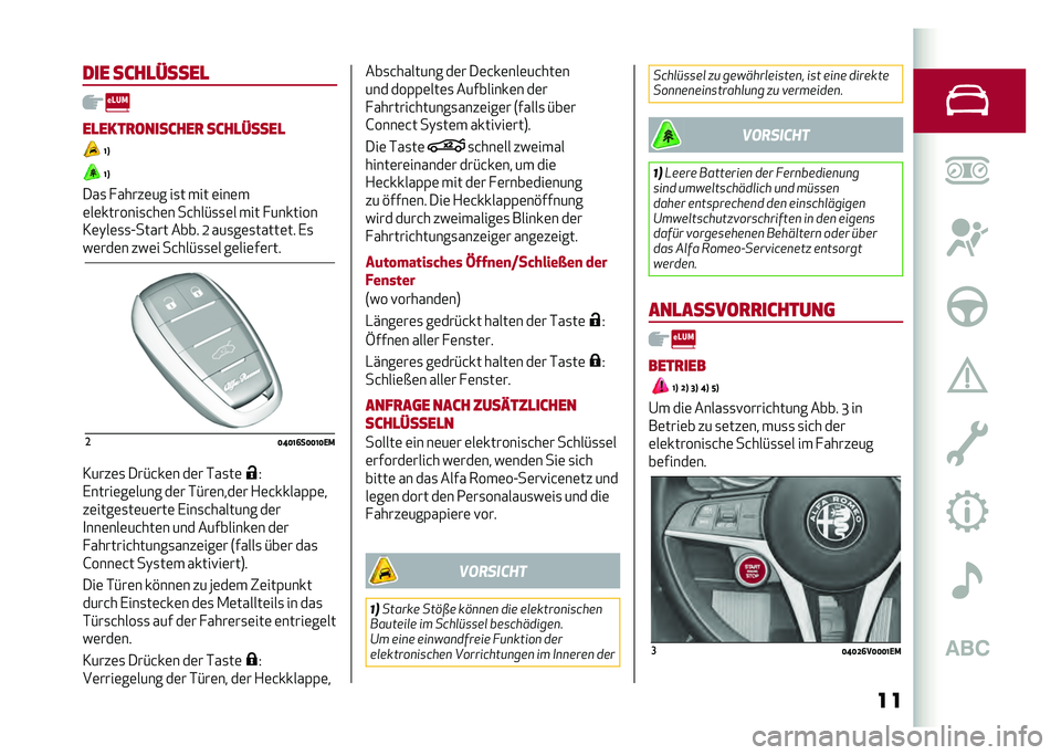 Alfa Romeo Stelvio 2020  Betriebsanleitung (in German) ����� ����
�����

��
����
��������
 ����
�����

�B�C
�B�C
���
 � �����	�� ��
� ��� �	���	�
�	��	�������
�&��	� ��&���#�
�
�	� ��� � ���