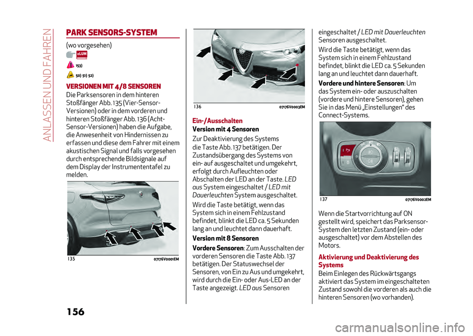 Alfa Romeo Stelvio 2020  Betriebsanleitung (in German) ���1�-����,�1��@�1��� ��+��,�1
������
� ������
��������
�7�� �!����	�
�	��	��8
�B�G�?�C
�G�>�C �G�B�C �G�F�C
���
������ ��� �C��D ������
��
���