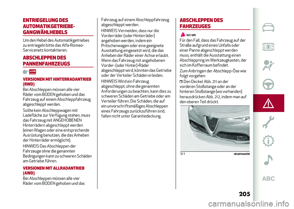 Alfa Romeo Stelvio 2020  Betriebsanleitung (in German) �������
���	��
���	 ���
����������	���
�����
�	���	����
�����
�
�@� ��	� �+�	��	� ��	�
 �����������	����	��	�
�� �	�����	��	�� ��