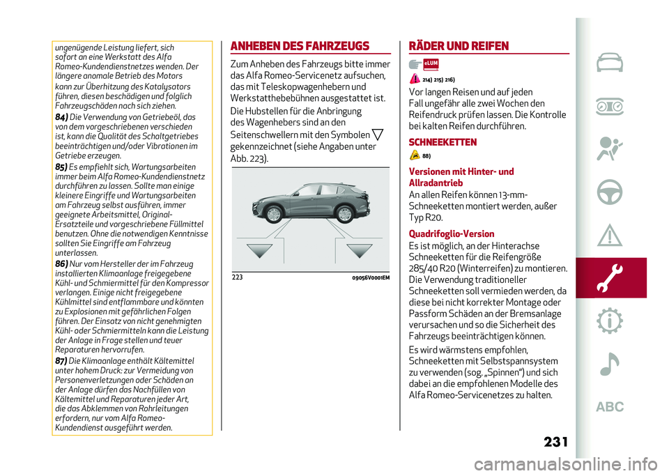 Alfa Romeo Stelvio 2020  Betriebsanleitung (in German) �����
���
����
�� �#������
� �
�������! ����
������ ��
 ���
� �4�������� ��� �%�
��
�&������*��
���
����
���
��� �� ���
���
� �/
