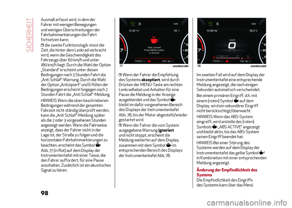 Alfa Romeo Stelvio 2020  Betriebsanleitung (in German) ���
�G�+�,��+�,�
�*
��
���
���$ �	����
�
� ����� �� ��	� ��	�
� ����	� ��� ��	����	� ��	��	�����	�
��� ��	����	� �E��	��
�&���	������	� ��	