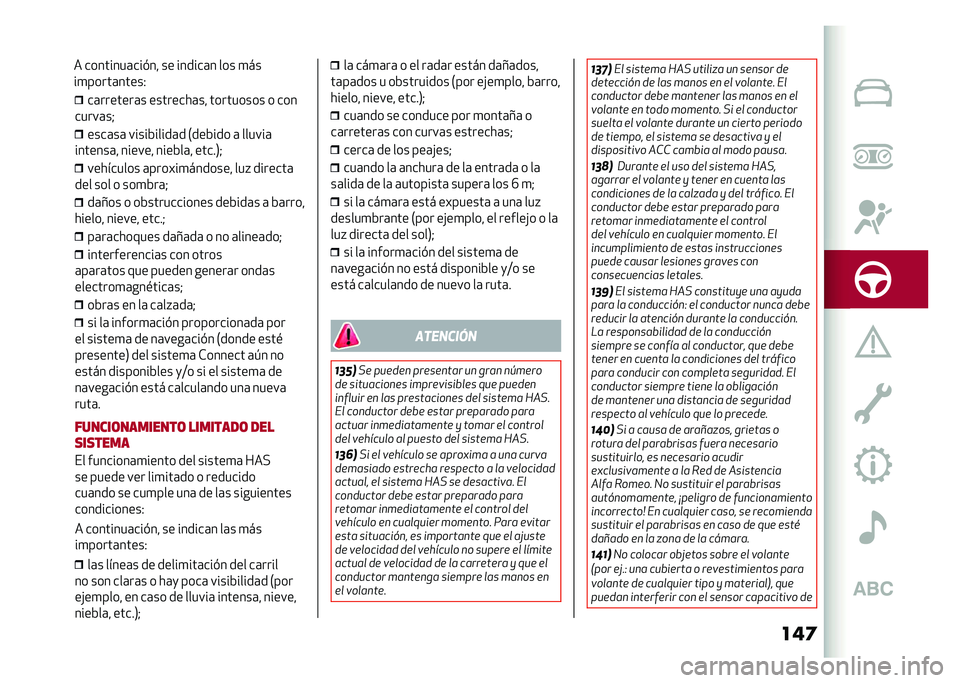 Alfa Romeo Stelvio 2020  Manual del propietario (in Spanish) ���	��	�������	� ��������	�� ��������� � ���
�����	��= ����	��	 �����&�����	� �.���&��� �	 ������	
�������	� ������ ����&��