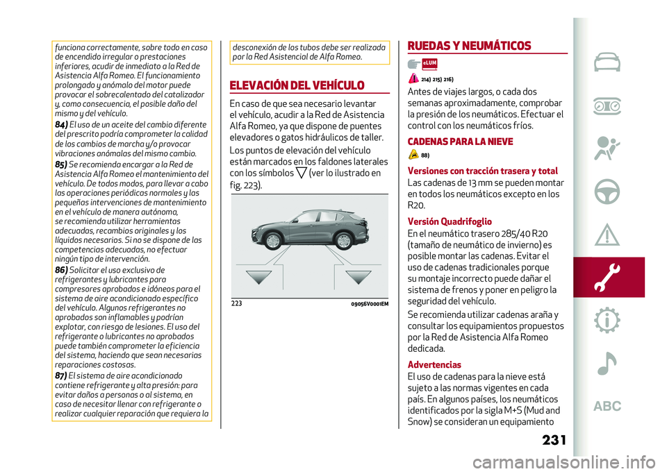 Alfa Romeo Stelvio 2020  Manual del propietario (in Spanish) ��������
��� �������������� ����� ���
� �� ����
�
� ������
�
�
� �
�������� � ��������
����
�
�����
����� ����
�
� �
� �
