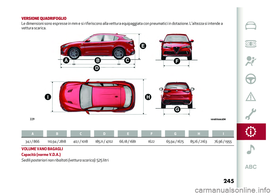 Alfa Romeo Stelvio 2020  Manuale del proprietario (in Italian) ���
������	�
� ��
������	����	
�� ���
������� ���� �������� �� �
�
 � �� ����������� �	���	 ���
�
���	 ������	����	�
�	 ��� �
