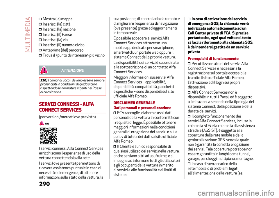 Alfa Romeo Stelvio 2020  Manuale del proprietario (in Italian) ��2�9��:�<�2�/�#�<�
��� �2���
��	 �*��	�, �
�	���	
�<�������� �*��	�, ���
�
�
�<�������� �*��	�, ��	�����
�<�������� �*���, ��	���
�<�������