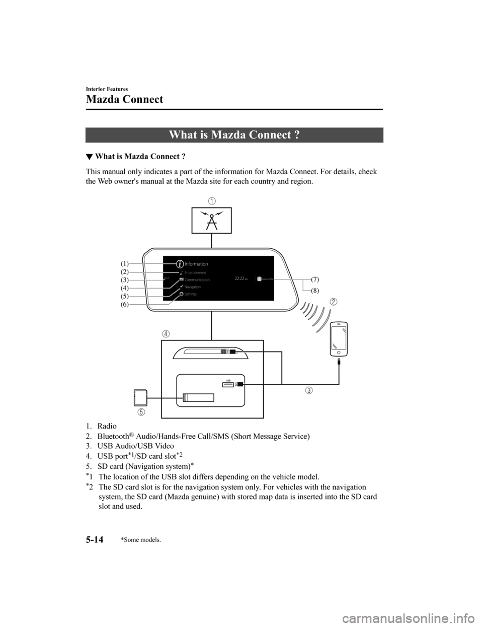 MAZDA MODEL 3 HATCHBACK 2020  Owners Manual (in English) What is Mazda Connect ?
▼What is Mazda Connect ?
This manual only indicates a part of the information for Mazda Connect. For details, check
the Web owners manual at the Mazda site for each country 